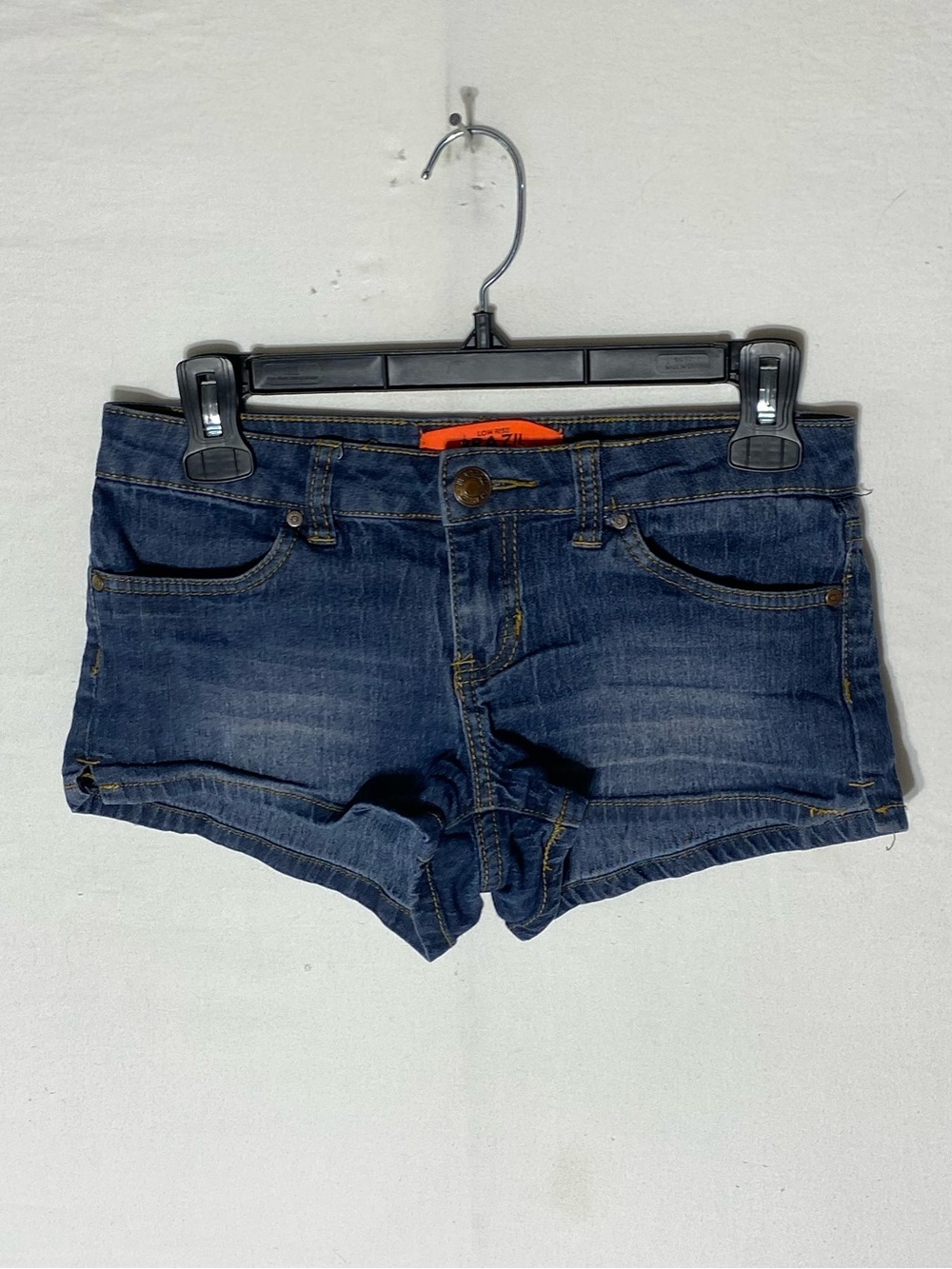 Vintage Y2K Brazil Low Rise Dark Blue Denim Short Shorts 3 Festival Retro Boho